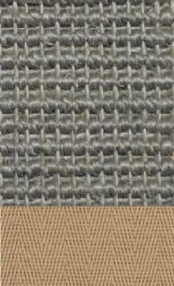 Sisal Salvador stahl 047 tæppe med kantbånd i beige 002